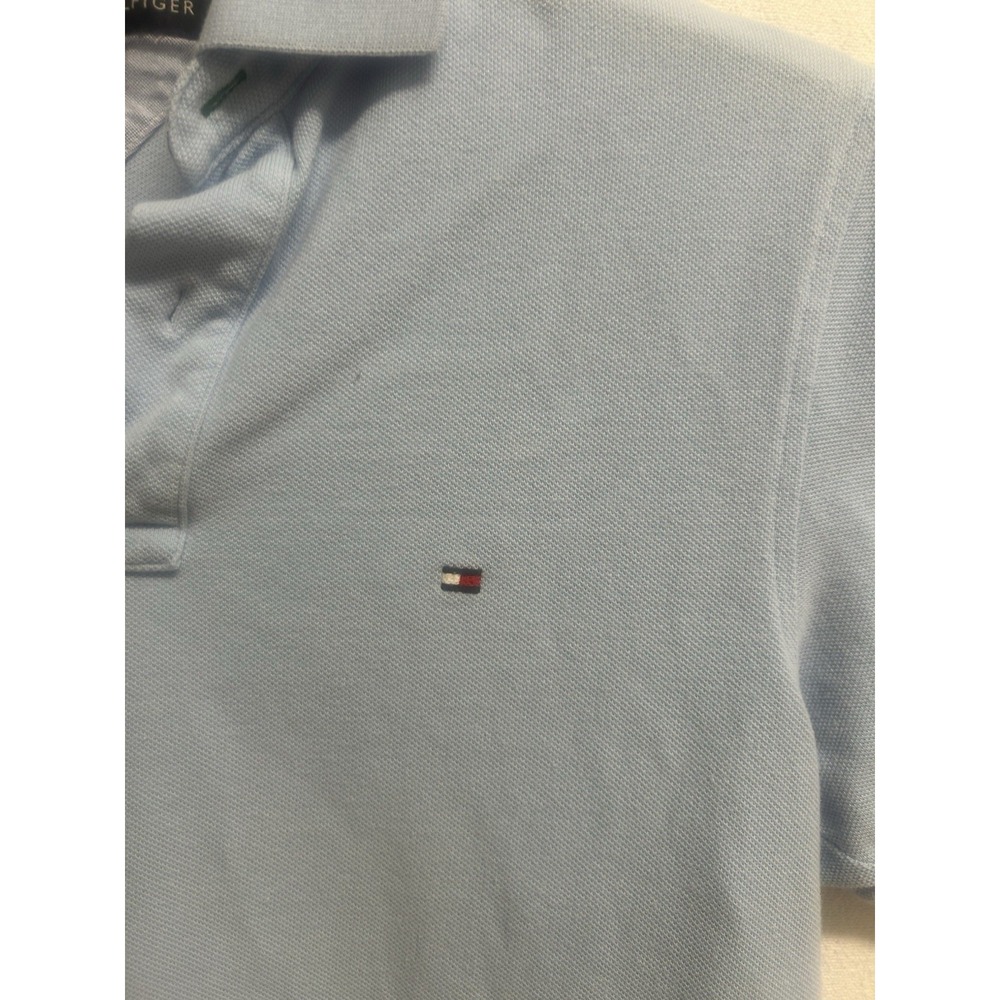 Tommy Hilfiger Men's Polo Shirt (Small) Custom Fit S/P Carolina Blue 100% Cotton - Picture 2 of 4